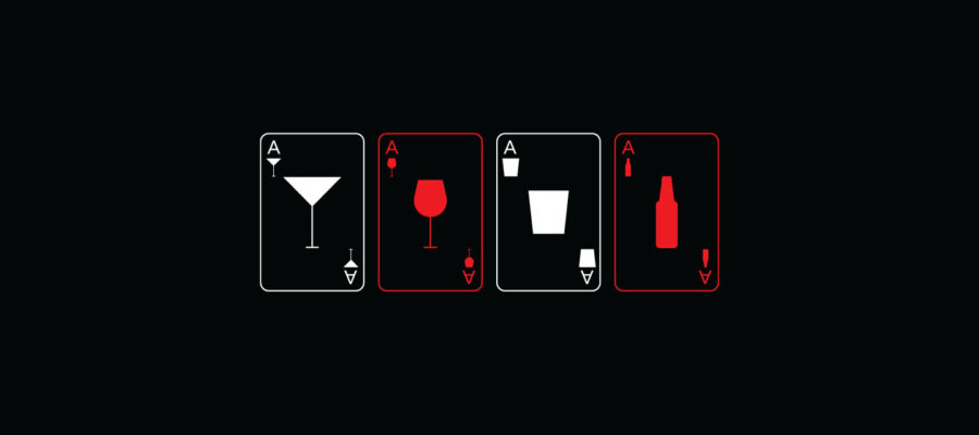 6 Drickspel met tärning en kort
